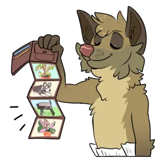 🌿 Антро, Фурри, Животное, Мультфильм, Кошелек, Фото telegram sticker