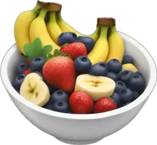 🤩 fruit, food, bowl, banana, strawberries, blueberries, healthy, snack telegram sticker