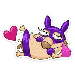 ❤️ Dessin animé, Animal, Amour, Coeur, Chien whatsapp sticker