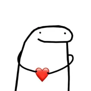 ❤️ orang lidi, hati, cinta, kartun, sederhana telegram sticker