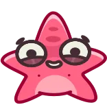 😀 불가사리, 만화, 귀여운, 해양 생물, 분홍색 telegram sticker