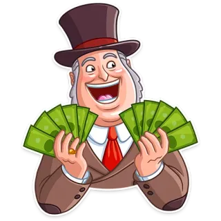 😃 돈, 부자, 만화, 부, 성공, 행복 telegram sticker