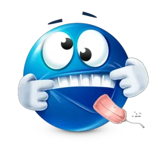 🤪 emoji, blue, tongue, face, cartoon telegram sticker