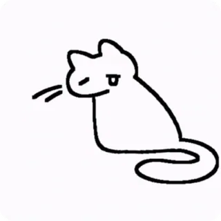 😢 cat, animal, cartoon, sticker, minimalist, drawing telegram sticker
