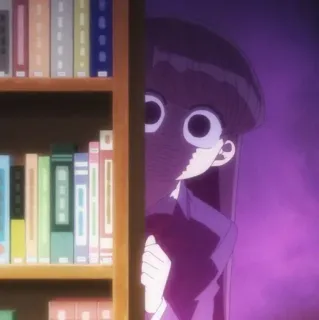 🪁 Komi Shouko Komi Can't Communicate Anime, Mangá, Komi Can't Communicate, Komi Shouko, Biblioteca, tímida, espiando telegram sticker