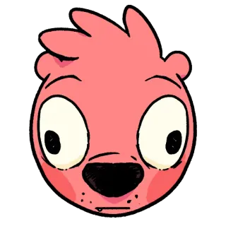😳 cartoon, pink, animal, cute, character, illustration telegram sticker