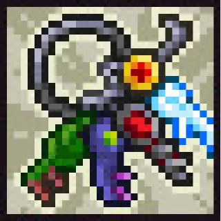 🗝 arma, pixel art, fantasía, colorido telegram sticker