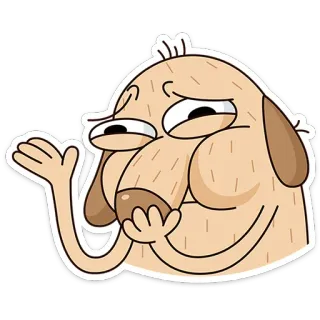 🤮 การ์ตูน, หมา, ตลก, มีม, สับสน, ยิ้มเยาะ telegram sticker