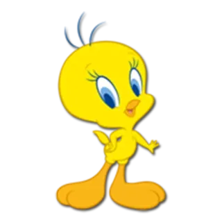 👸 Tweety Kaczor Tweety, kreskówka, ptak, żółty, Looney Tunes telegram sticker