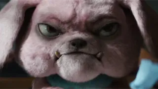 😒 Snubbull Pokemon 宝可梦, 布卢皇, 生气, 可爱, 粉色, 狗, 电子游戏 telegram sticker