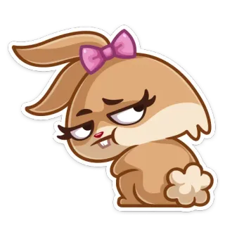 😤 kelinci, kartun, lucu, hewan, kelinci, stiker whatsapp sticker