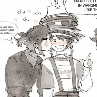 ☁️ ou look cute
matter what
ou wear...
I'M NOT
IN
WANGMI
LIKE TH
Cempe Kreskówka, Szkic, Słodki, Postać telegram sticker