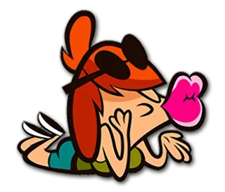 😚 卡通, 角色, 太阳镜, 亲吻, 搞笑 telegram sticker