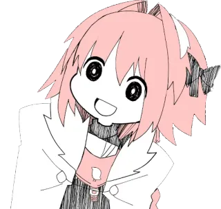 😕 Anime, Menina, Rosa, Desenho animado, Fofo telegram sticker