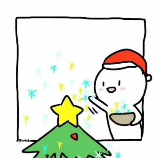 😂 Natale, Vacanza, Albero di Natale, Cartone animato whatsapp sticker