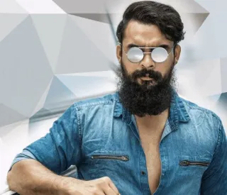 😎 hombre, barba, gafas de sol, camisa vaquera, retrato, adulto telegram sticker
