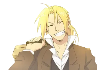 😏 Edward Elric Fullmetal Alchemist Anime, Manga, Fullmetal Alchemist, Edward Elric, Kartun, Karakter, Tersenyum telegram sticker