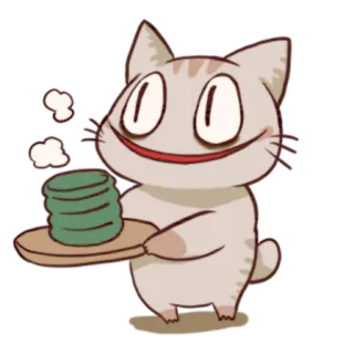 😃 gato, animal, pilha, fofo, animal de estimação, comida telegram sticker
