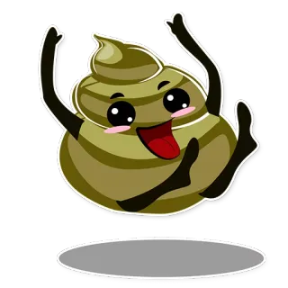 🤗 Caca, Emoji, Pegatina, Kawaii, Mono telegram sticker