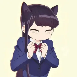 🐱 Komi Shouko Komi Can't Communicate 애니메이션, 만화, 귀여운, 카와이, 교복, 수줍음, 코미 양은 커뮤증입니다, 코미 쇼코 telegram sticker