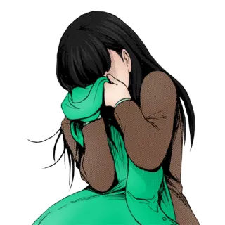 🙈 грустный, плачет, аниме, манга, девушка, эмоциональный telegram sticker