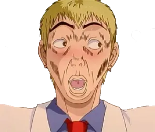 😱 Anime, Cartone animato, Espressione, Scioccato, Faccia, Personaggio telegram sticker