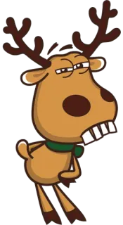 😬 กวางเรนเดียร์, การ์ตูน, สัตว์, คริสต์มาส, วันหยุด, น่ารัก telegram sticker