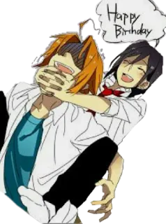 😜 Happy Birthday Anime, Feliz aniversário, Celebração, Amigos, Desenho animado, Saudação telegram sticker