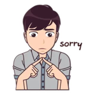 😟 sorry Entschuldigung, niedlich, Cartoon, emotional, Ausdruck whatsapp sticker