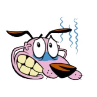 😱 Courage Courage the Cowardly Dog คูเรจ หมาน้อยผู้กล้าหาญ, การ์ตูน, หมา, กลัว, ประหม่า telegram sticker