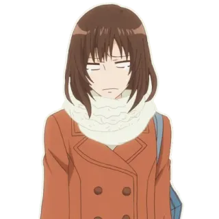 😢 anime, girl, woman, bored, expressionless, casual whatsapp sticker