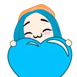 ❤️ kawaii, niedlich, blau, Herz, Aufkleber, Cartoon whatsapp sticker