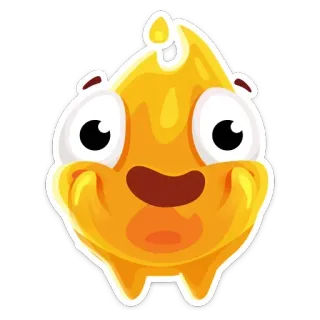 😯 Kartun, Stiker, Lucu, Blob, Kuning, Karakter, Lucu, Mata melotot whatsapp sticker