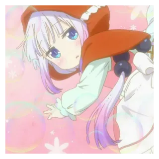 🩺 Kanna Kamui Miss Kobayashi's Dragon Maid animé, dragon, mignon, Kanna, kawaii, fille telegram sticker