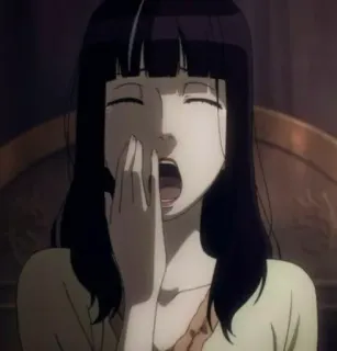 😪 anime, yawn, tired, sleepy, woman, sleep telegram sticker