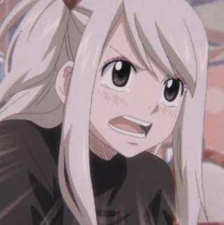 🧚‍♀ Lucy Heartfilia Fairy Tail Anime, Cartoon, Mädchen, Wütend, Süß whatsapp sticker
