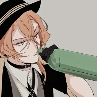 🍾 Chuuya Nakahara Bungou Stray Dogs Anime, Manga, Personnage, Boire, Vin telegram sticker