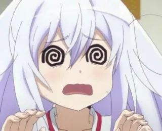 😵 Anime, Desenho animado, Confuso, Olhos espirais, Chocado telegram sticker