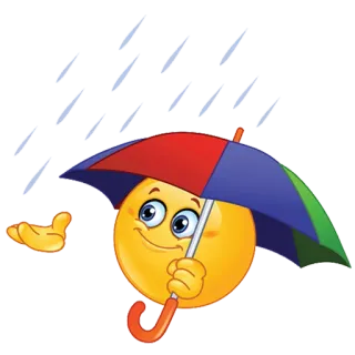 ☔ emoji, umbrella, rain, weather, happy, cartoon telegram sticker