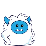 ☝️ Cartoon, Yeti, Monster, Schattig, Fluffy, Blauw, Wit whatsapp sticker