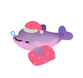 🐬 cá voi, buồn ngủ, dễ thương, hoạt hình, gối telegram sticker