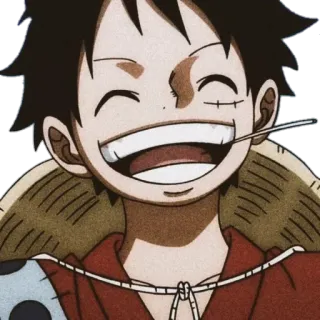 😄 Monkey D. Luffy One Piece Anime, One Piece, Monkey D. Luffy, Pirata, Dibujo animado, Sonrisa, Feliz whatsapp sticker