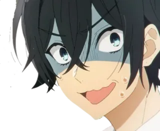 😰 anime, scioccato, faccia, espressione telegram sticker