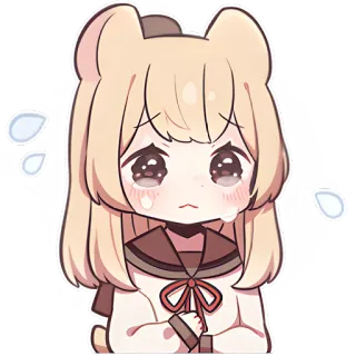 😭 애니메이션, 만화, 슬픈, 우는, 귀여운, 카와이, 곰, 스티커 telegram sticker