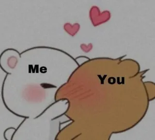 ❤️ Me You クマ, かわいい, 愛, 漫画, ロマンチック telegram sticker