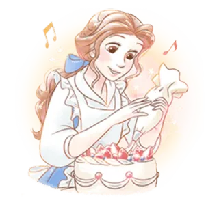 🍰 Belle Belle, Backen, Kuchen, Disney, Süß, Erdbeere whatsapp sticker
