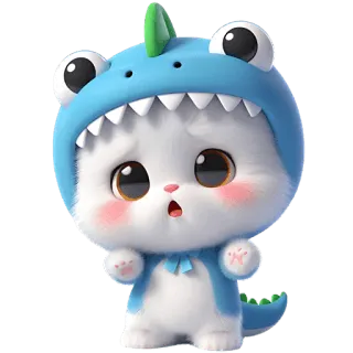 🤷‍♂ 猫, 恐竜, かわいい, 可愛い, アニメ, 動物, ペット telegram sticker