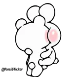 😚 @TardiSticker fofo, coelho, coelho, adesivo, adorável, desenho animado, branco telegram sticker