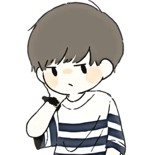 🌨 Kartun, Anak laki-laki, Karakter, Ilustrasi, Kaos bergaris, Lucu telegram sticker