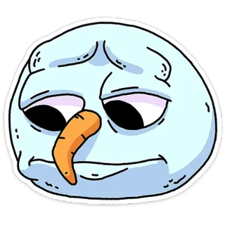 🫤 snowman, cartoon, sad, winter, cold, snow, cute, character telegram sticker